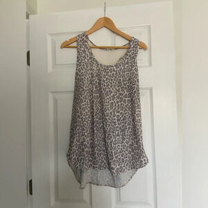 NWT Calme Johnny Was Effect Draped Racer Back Tank 2XL leopard printt